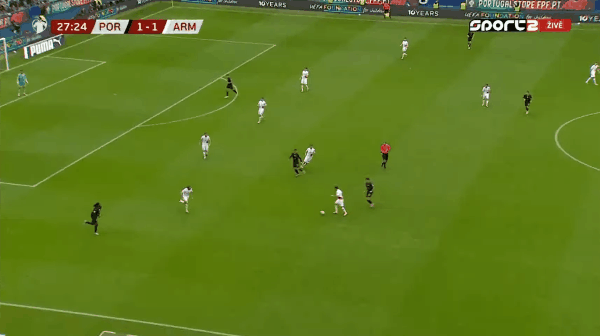 28'拉莫斯破门! 葡萄牙 2- 1亚美尼亚
