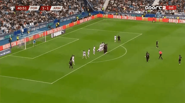 41'内维斯破门! 葡萄牙 4- 1亚美尼亚