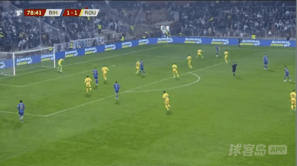 79'巴伊拉塔雷维奇破门! 波黑 2- 1罗马尼亚