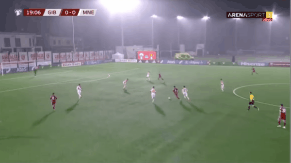 20'杰索普破门! 直布罗陀 1- 0黑山