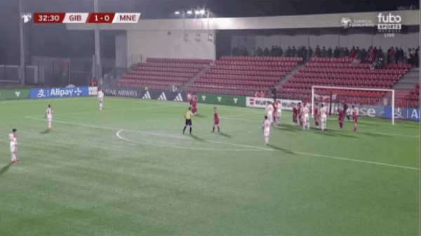 33'阿季奇破门! 直布罗陀 1- 1黑山
