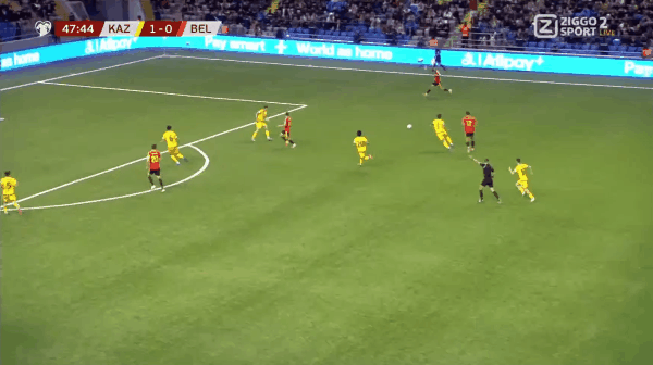 48'范纳肯破门! 哈萨克斯坦 1- 1比利时