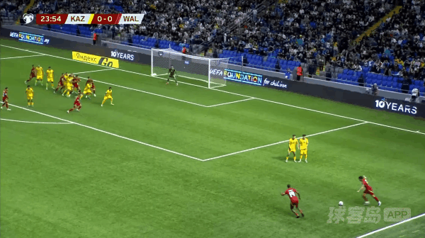 24'摩尔破门! 哈萨克斯坦 0- 1威尔士