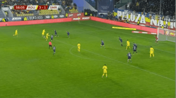 57'瓦伦蒂尼乌龙破门! 罗马尼亚 4- 1圣马力诺
