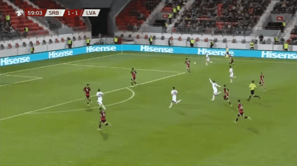 60'斯坦科维奇破门! 塞尔维亚 2- 1拉脱维亚