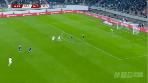 7'巴克斯塔斯破门! 希腊 1- 0苏格兰