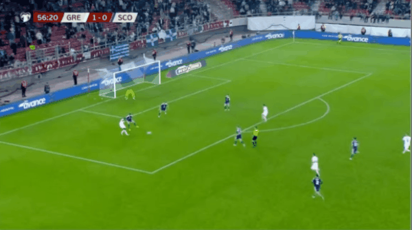 57'卡雷萨斯破门! 希腊 2- 0苏格兰
