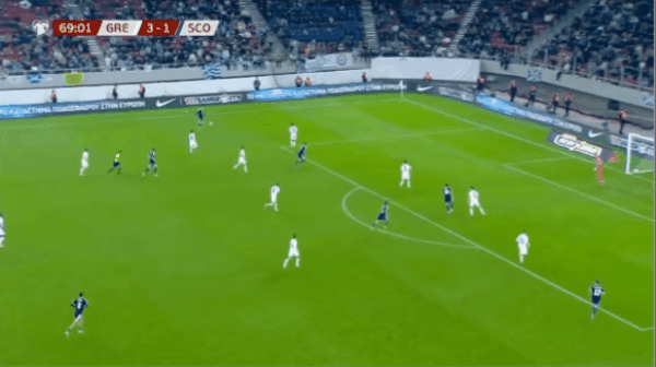 70'克里斯蒂破门! 希腊 3- 2苏格兰