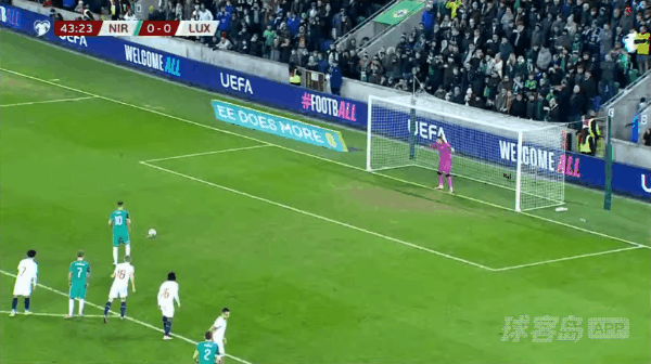 44'唐利点球破门! 北爱尔兰 1- 0卢森堡