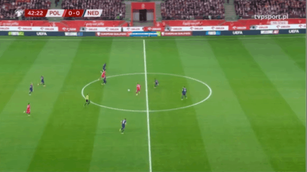 43'卡明斯基破门! 波兰 1- 0荷兰