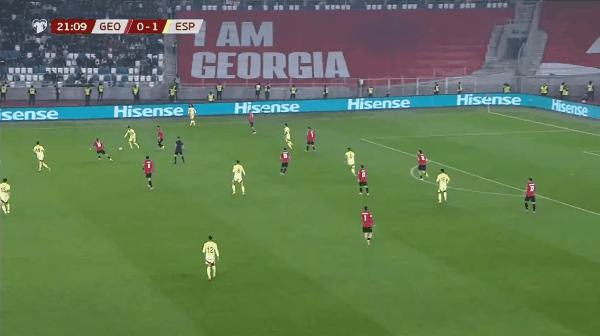 22'苏比门迪破门! 格鲁吉亚 0- 2西班牙