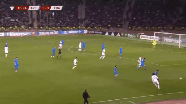 17'马特塔破门! 阿塞拜疆 1- 1法国