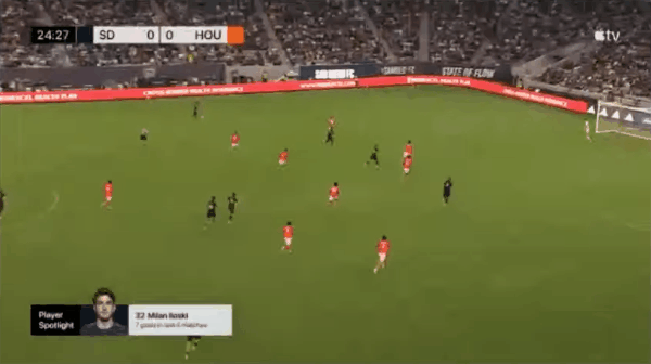 25'伊洛斯基破门! 圣地亚哥FC 1- 0休斯敦迪纳摩