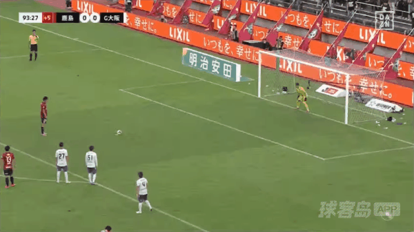 94'德田誉点球未进! 鹿岛鹿角 0- 0大阪钢巴
