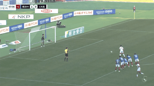 48'拉唐点球破门! 横滨水手 1- 1大阪樱花