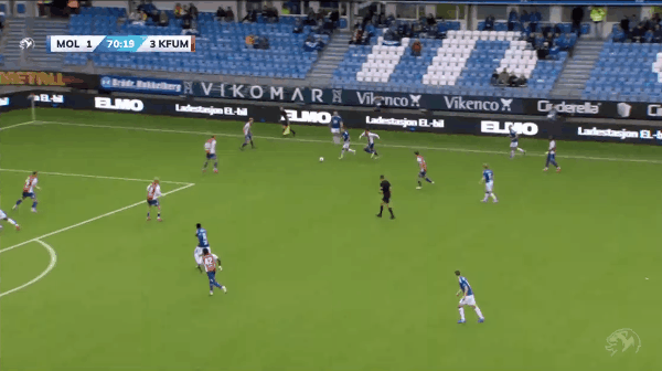 71'阿卜杜莱破门! 莫尔德 2- 3KFUM奥斯陆