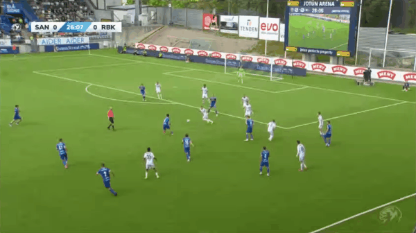 27'邓斯比破门! 桑德菲杰 1- 0罗森博格
