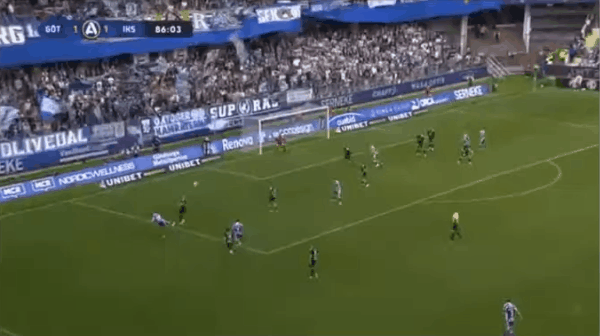 87'芬格破门! 哥德堡 2- 1天狼星