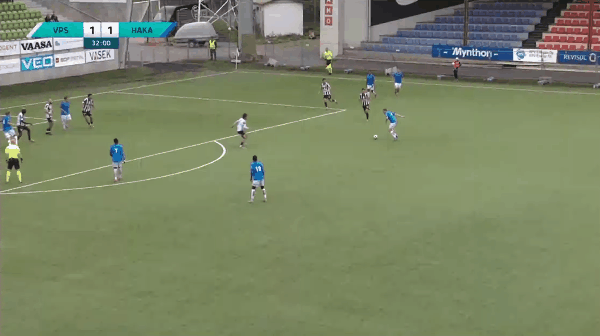 33'达塞尔瓦破门! VPS瓦萨 1- 2哈卡