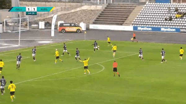 65'鲁皮破门! 奥卢 1- 2古比斯