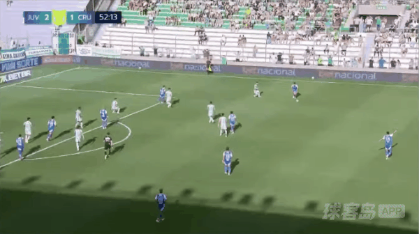 53'若热破门! 尤文图德 2- 2克鲁塞罗