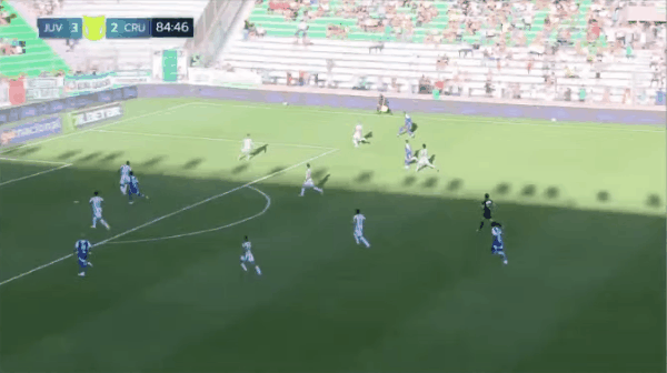 84'若热破门! 尤文图德 3- 3克鲁塞罗