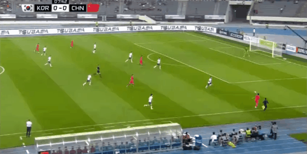 8'李东炅破门! 韩国 1- 0中国