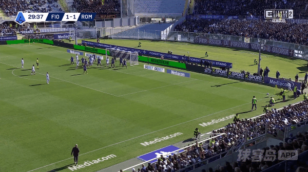 30'克里斯坦特破门! 佛罗伦萨 1- 2罗马