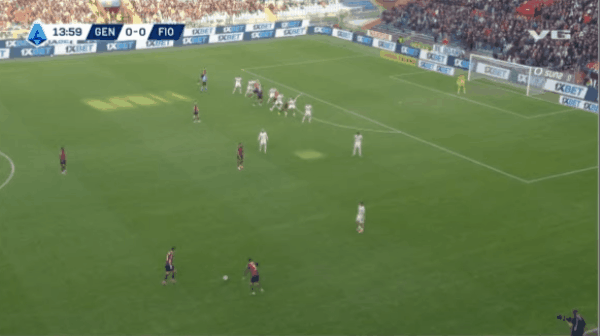 15'厄斯蒂加德破门! 热那亚 1- 0佛罗伦萨
