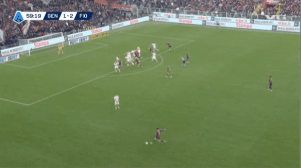 60'科伦坡破门! 热那亚 2- 2佛罗伦萨