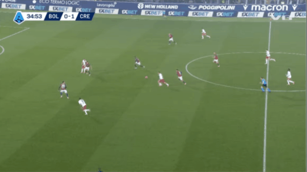 35'瓦尔迪破门! 博洛尼亚 0- 2克雷莫纳