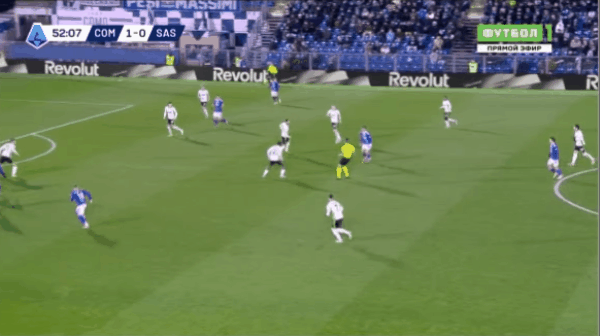 53'莫雷诺破门! 科莫 2- 0萨索洛