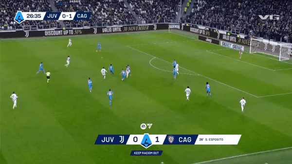 27'伊尔迪兹破门! 尤文图斯 1- 1卡利亚里