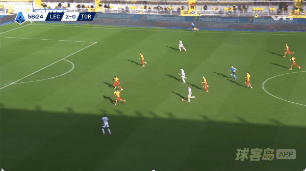 57'亚当斯破门! 莱切 2- 1都灵