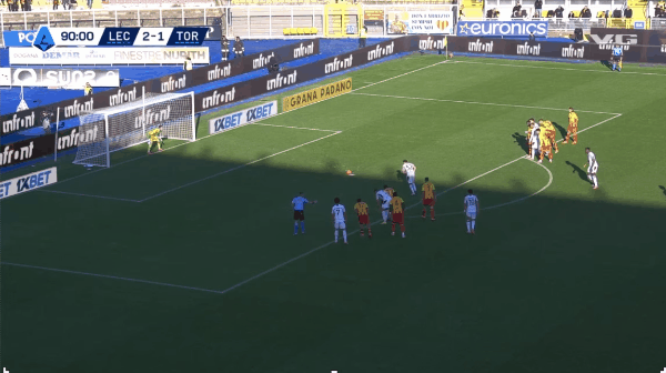 91'阿斯拉尼点球未进! 莱切 2- 1都灵
