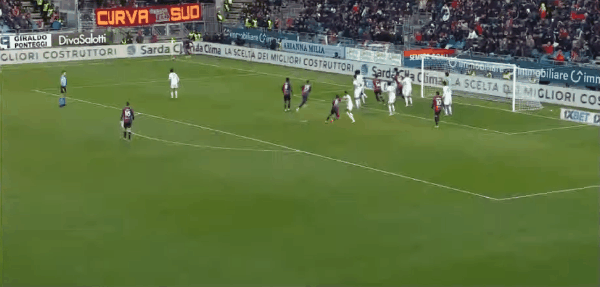 82'加埃塔诺破门! 卡利亚里 1- 0罗马