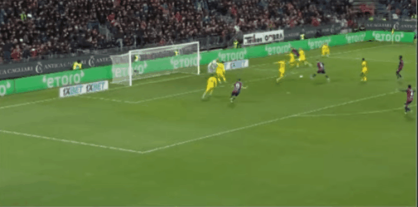 36'马齐特利破门! 卡利亚里 1- 0维罗纳