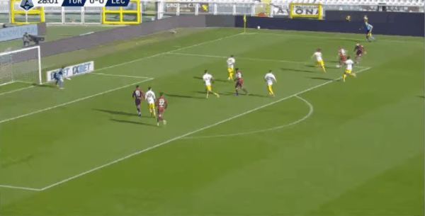 29'亚当斯破门! 都灵 1- 0莱切