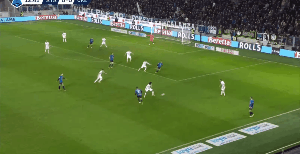 13'科斯托维奇破门! 亚特兰大 1- 0克雷莫纳