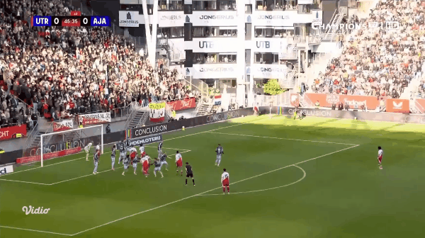 46'迪登破门! 乌德勒支 1- 0阿贾克斯
