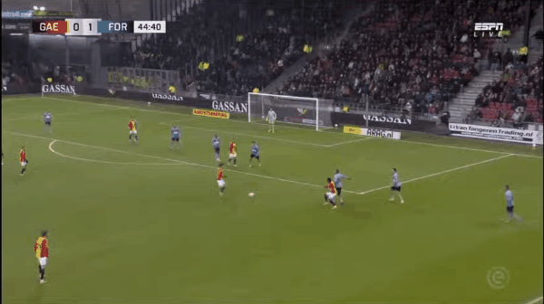 45'苏雷破门! 前进之鹰 1- 1福图纳