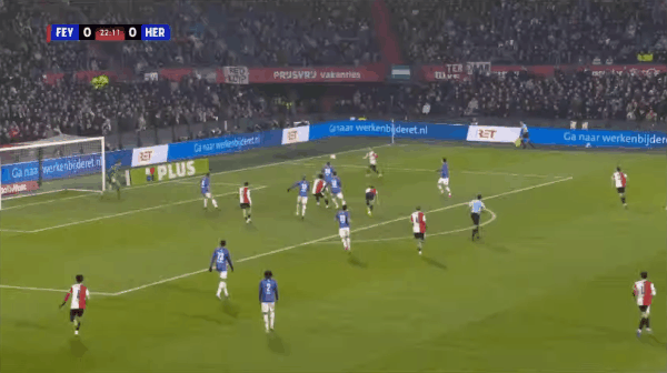 23'绍尔破门! 费耶诺德 1- 0赫拉克勒斯