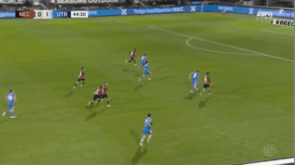 45'泽基尔破门! 奈梅亨 0- 1乌德勒支
