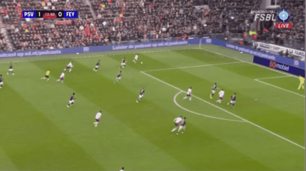 13'蒂尔破门! 埃因霍温 2- 0费耶诺德