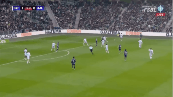 30'克拉森破门! 格罗宁根 1- 1阿贾克斯