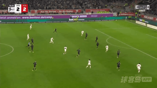 80'昂达夫破门! 斯图加特 3- 2奥格斯堡