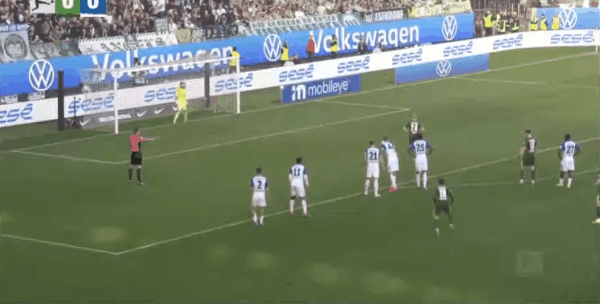 22'埃里克森点球破门! 沃尔夫斯堡 1- 0汉堡