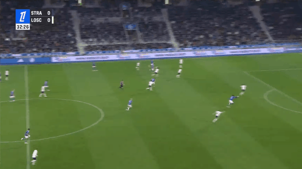 33'艾美加破门! 斯特拉斯堡 1- 0里尔