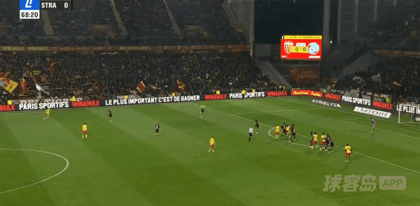 69'甘奥破门! 朗斯 1- 0斯特拉斯堡
