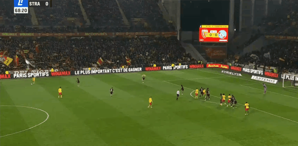 69'甘奥破门! 朗斯 1- 0斯特拉斯堡
